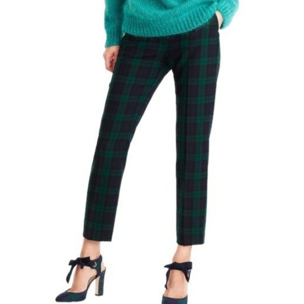J. Crew Martie Blackwatch Plaid Ankle Cropped Pant Size 6 Holiday